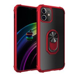Clear Armor 360 Ring Stand Case with Magnetic Metal Plate for iPhone 11 6.1 (Red)